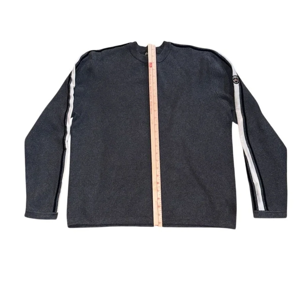 Eddie‎ Bauer Men's Gray Striped Crew Neck Pullover cotton Sweater L grandpacore - Picture 6 of 8